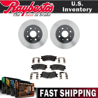 Rotores de freno delanteros y pastillas de freno de cerámica con herrajes para Kia Rio 2003-2005 Foto 1 de 4