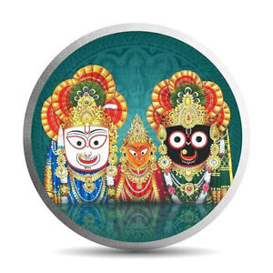 Lord Jagannath 10 Gm Silver Coin Coloured (999) Pure Silver For puja With Best P