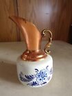 L Vintage Delftware Copper Brass And Ceramic Small Vase Pitcher
