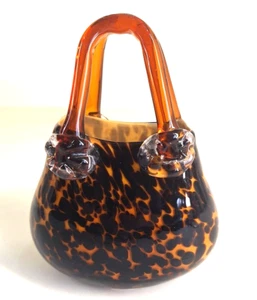 Vintage feines italienisches Murano Glas mundgeblasen VASE DEKOR Korb Stil - Bild 1 von 10