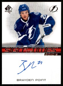 2020-21 SP Authentic Sign of the Times 2010s Brayden Point Auto #ST10-BP