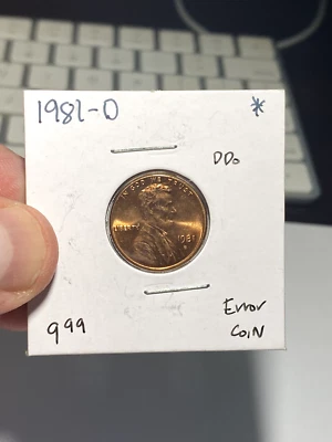 1981 D United States 1 Cent Error Coin - Double Die (DDO) - Image 1 of 2