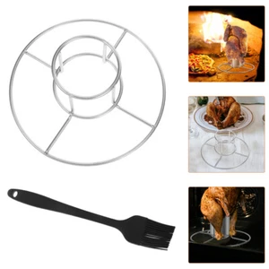 2 Pcs Bierdosen-Hähnchen-Rack Halter Regal Hähnchengrillrost Aus Edelstahl - Bild 1 von 12