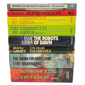 Vintage Sci Fi Book Lot Of 8 Hardbacks 1970s-80’s Printings Pages crisp multi - Foto 1 di 11