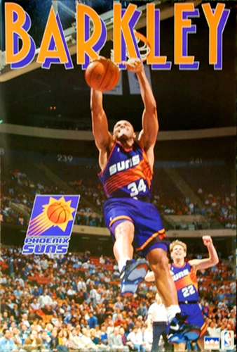 CHARLES BARKLEY BREAKAWAY SLAM c.1993 Phoenix Suns Vintage Original 22x34 POSTER - Image 1 of 1