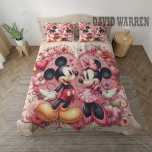 Mickey and Minnie Love 4 Full Bedding Duvet Covers Set (4pcs) - Picture 1 of 2