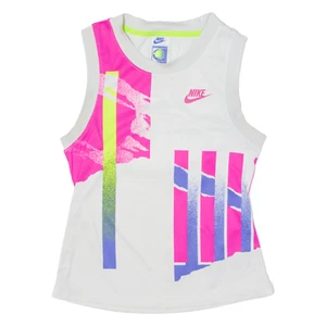 Vintage NIKE Challenge Court Tennis Crazy Vest White 90s Sleeveless Womens XS - Picture 1 of 8