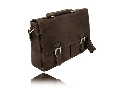 MENS LEATHER VISCONTI MESSENGER BAG BRIEFCASE STYLE - Image 1 of 4