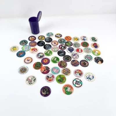 Vintage Lot 50+ POGS Milk Caps Casper Monsters Mixed Purple Holder 90s - Image 1 of 4