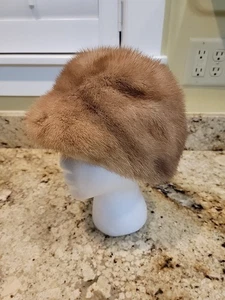 Vintage  Brown Mink Fur Hat Cap Beanie.  Likely 50's, 60's. Excellent Condition  - Picture 1 of 5