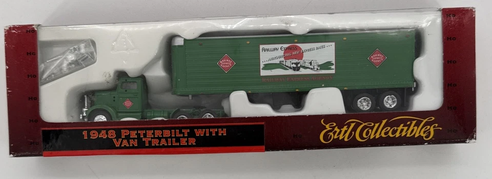 ERTL 4517 1948 Railway Express Agency PETERBILT WITH VAN TRAILER 1:87 SCALE New - Image 1 of 4