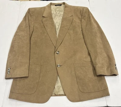 Abrigo Chaqueta Blazer Deportivo Vintage Saks Fifth Avenue Ultra Gamuza Tostado 42S Preppy Foto 1 de 4