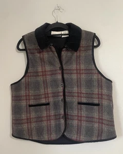 Casey & Max Damen Wollweste groß kariert Knopfleiste Kragen Western Arbeit - Bild 1 von 8