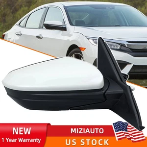 Passenger Right Side Mirror 3Pin White For Honda Civic Coupe Sedan 2016-2021 - Picture 1 of 17