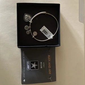 Alex and Ani US ARMY Silver Charm Bangle Bracelet With Card & Box - Picture 1 of 7