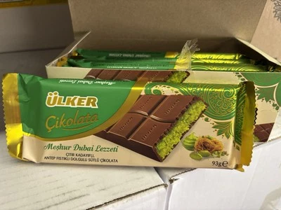 Ulker Dubai Pistachio Bar 93g Pistachio Filled Milk Chocolate With Crispy Kataif - Image 1 of 4