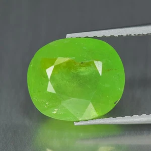 4,46Ct Oval_Hervorragend Transparent Unbeheizt Grün Grossular Mali Granat - Bild 1 von 1
