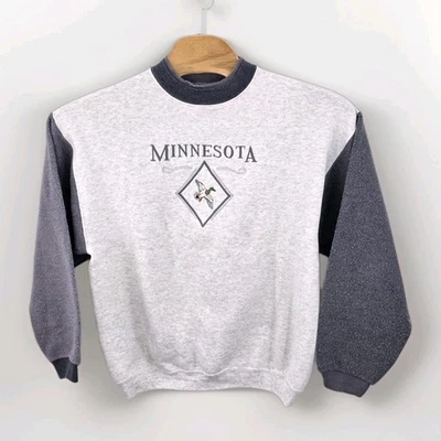 Sudadera De Colección Años 90 Minnesota Para Hombres L EE. UU. Pato Mallard Bordada Cuello Redondo  Foto 1 de 4