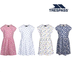 Trespass Girls All Over Printed Round Neck Dress - Happiness - Picture 1 of 3