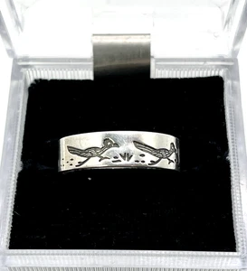 TRIBAL ROADRUNNER massiver Sterlingsilber-RING Größe 11 WM Wheeler Co. Black Hills - Bild 1 von 6