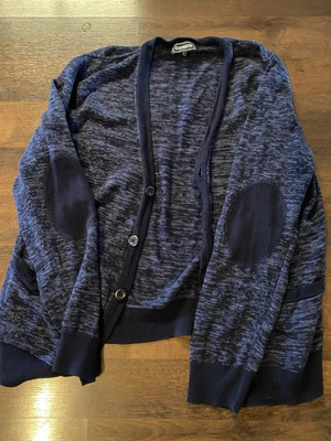 Cárdigan suéter Express para hombre XL azul algodón codera Grandpacore Cabincore Foto 1 de 4