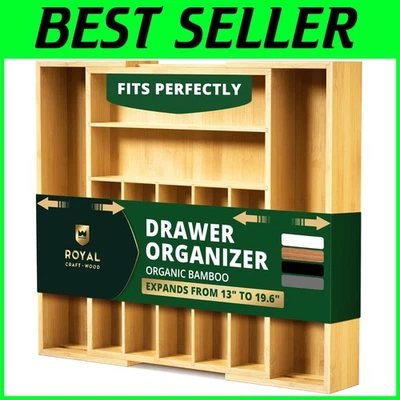 Регулируемый поднос для столовых приборов — органайзер для столовых приборов для кухни - Изображение 1 из 4