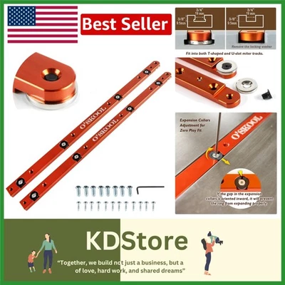 Juego de corredor de ranura de inglete de aluminio - Paquete de 2 para sierra de mesa de precisión de corte transversal Foto 1 de 4