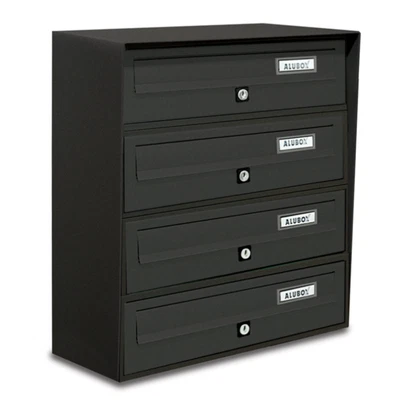 Cassette Postali Condominiali 4 Posti 50X39X30 Cm Lamiera Zincata Alluminio - Immagine 1 di 2