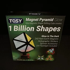 TOSY Magnet Pyramide (Leuchtet im Dunkeln) Würfel verwandelt sich in 1 Milliarde Formen NEU - Bild 1 von 6