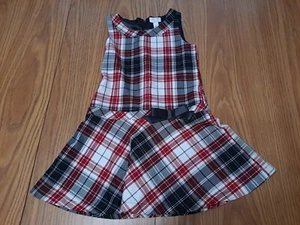 Kinder Place Mädchen rot schwarz weiß kariert flaches Kleid Größe 6 EUC - Bild 1 von 4