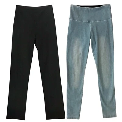 Lysse Legging Pants Lot Of 2 Blue Black Denim Shaping Slimming Women’s Sz M - Image 1 of 4