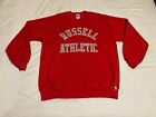Vintage Russell Athletic Spell Out Crewneck Sweatshirt Made In Usa Red Xl