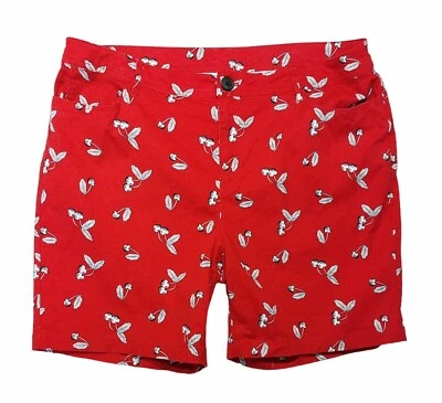 Christopher & Banks Pantalones Cortos Bolsillos Elastizados Estampado Cereza Rojo Mujer 14 Foto 1 de 4