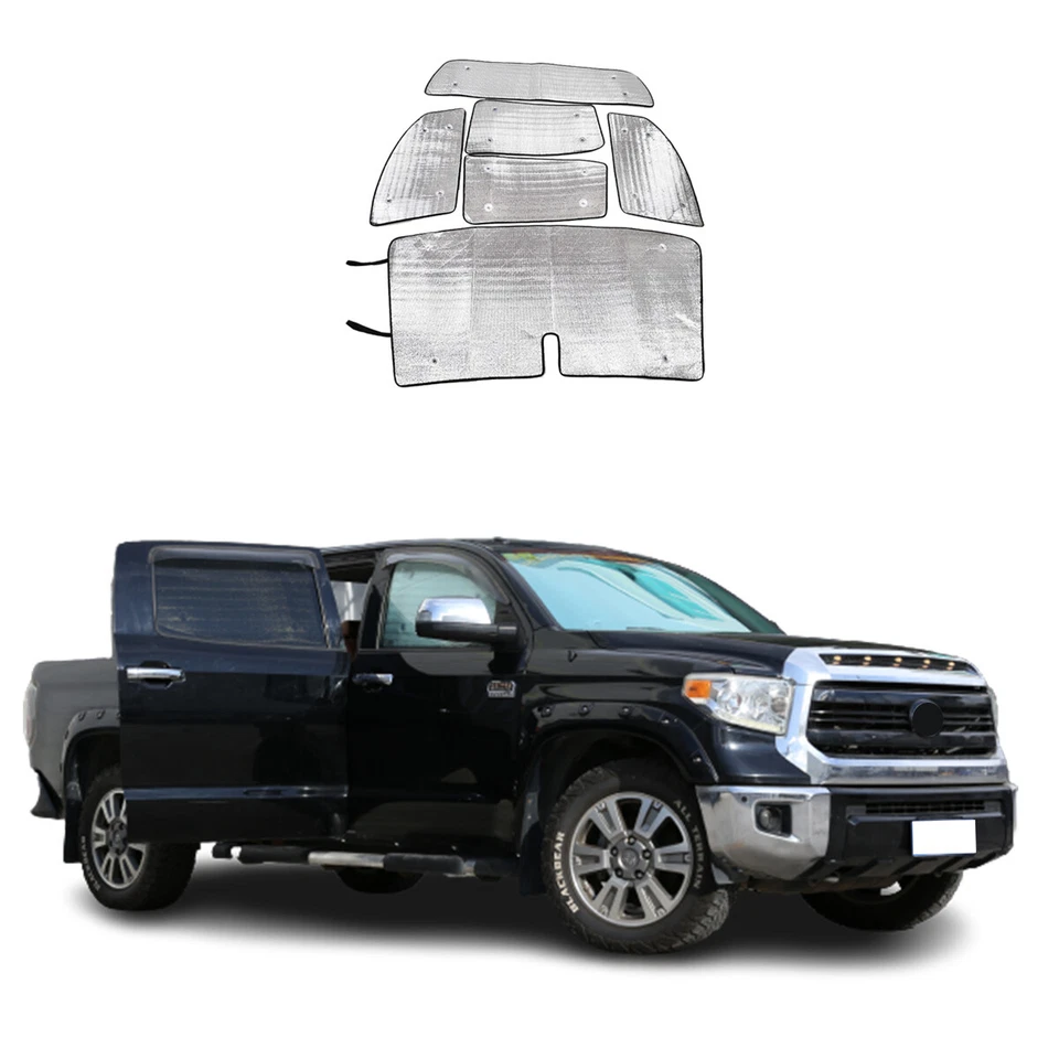 6PCS Full Window Sunshade Sun Visor UV Block For Toyota Tundra 2007-2021 Foto 1 de 4