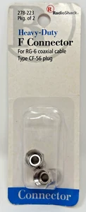 RADIO SHACK Heavy Duty F Connectors - Set of 2 for RG-6 - # 278-223 - Picture 1 of 7