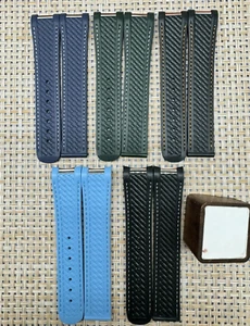 Correa de goma flúor suave de 20 mm 21 mm para Omega Seamaster Aqua Terra - Imagen 1 de 13