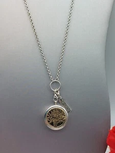 Lebensbaum Medaillon ätherisches Öl Diffusor Parfüm Aromatherapie Halskette Anhänger - Bild 1 von 7