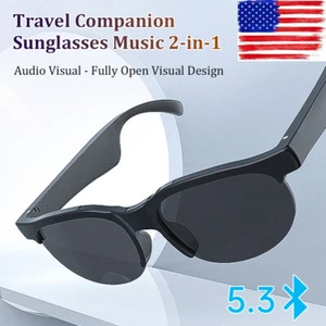Wireless Open Ear Music Smart Glasses Outdoor Bluetooth Audio Sunglasses Headset - Picture 1 of 24