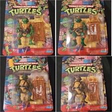 1988 TMNT LOT OF (4) LOOSE BUT WITH BLISTER CARDS + FREE SPLINTER & SHREDDER