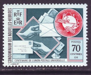 New Hebrides French 1974 SC 212 MH Set UPU Centenary - Picture 1 of 3
