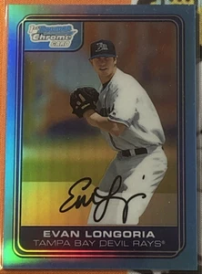 2013 Bowman Chrome Evan Longoria #DP66 Sapphire Refractor Rookie Reprints Rays - Picture 1 of 2