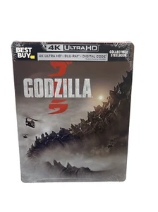 New Godzilla 4K Ultra Steelbook (Blu-ray 4K/Blu-ray, 2, 2014) Best Buy Rare OOP - Imagen 1 de 6