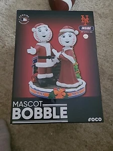 Mr Mrs Met NEW YORK METS Christmas Bobblehead Foco MLB Stadium Exclusive Santa - Picture 1 of 6