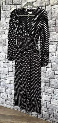 Jamsuit Schwarz,Punkte Weiß,DE 34-36 ,Tailie Gesmokt,Max Studio 36D10 - Bild 1 von 4