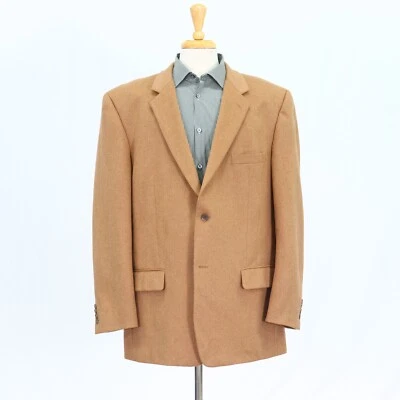 Tasso Elba 48L Brown Sport Coat Blazer Jacket Solid 2B Camelhair - Image 1 of 4