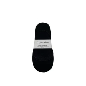Calvin Klein® Women's 3 Pair Cotton Invisible Liner Socks, Black, 5-7 - Picture 1 of 5