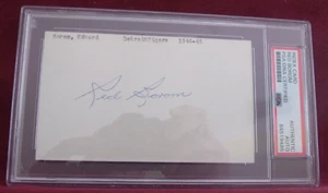 RED BOROM 1944-45 TIGERS HAND SIGNED INDEX CARD SLABBED AUTHENTIC PSA/DNA - Picture 1 of 1