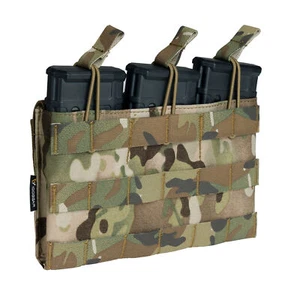 IDOGEAR Tactical 5.56 MOLLE Triple Open Top Mag Pouch Hunting Mag Carrier Camo - Picture 1 of 20