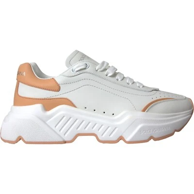 DOLCE & GABBANA Shoes White Peach DAYMASTER Leather Sneakers EU36.5 / US6 940usd - Image 1 of 4