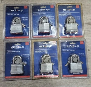 6 Pack 2" Laminated Padlock High Security Laminated Steel Anti Pick 5 Pin - Picture 1 of 4